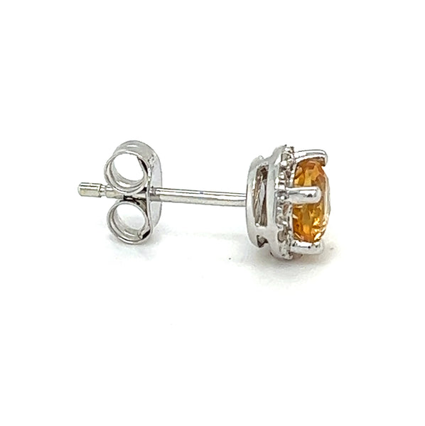 Citrine and diamond stud on sale earrings