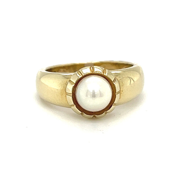 Mens pearl hot sale ring gold