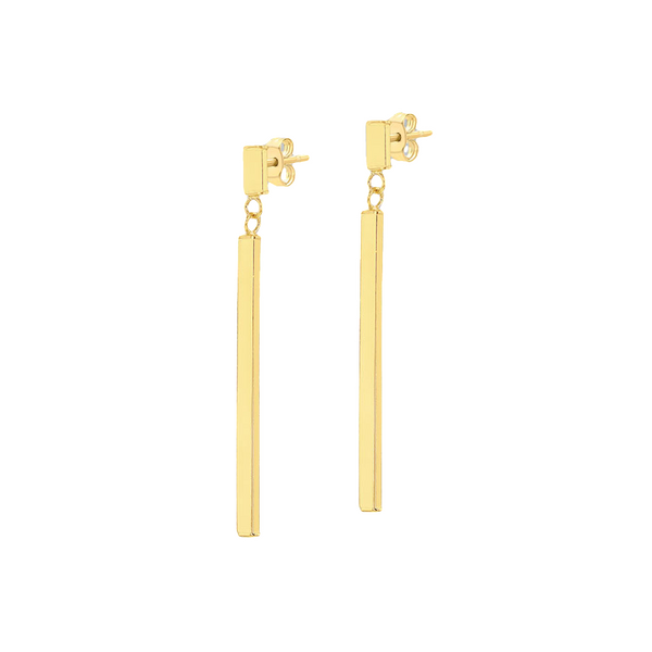 9ct Yellow Gold Bar Drop Earrings