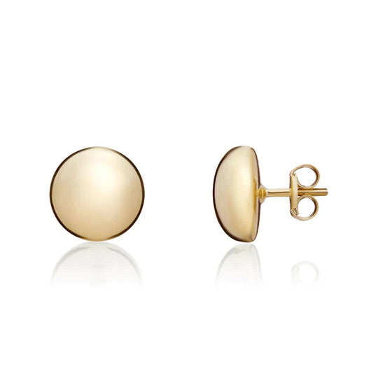 9ct Gold 8mm Bouton Stud Earrings side