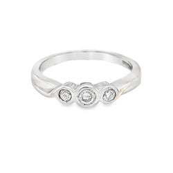 3 Stone Diamond Ring 0.20ct 9ct White Gold