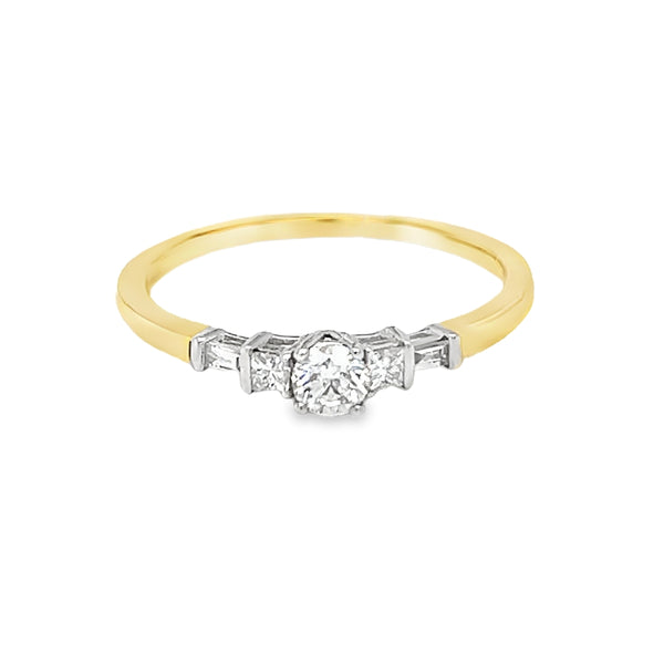 18ct Gold 5 Stone Diamond Engagement Ring 0.29ct