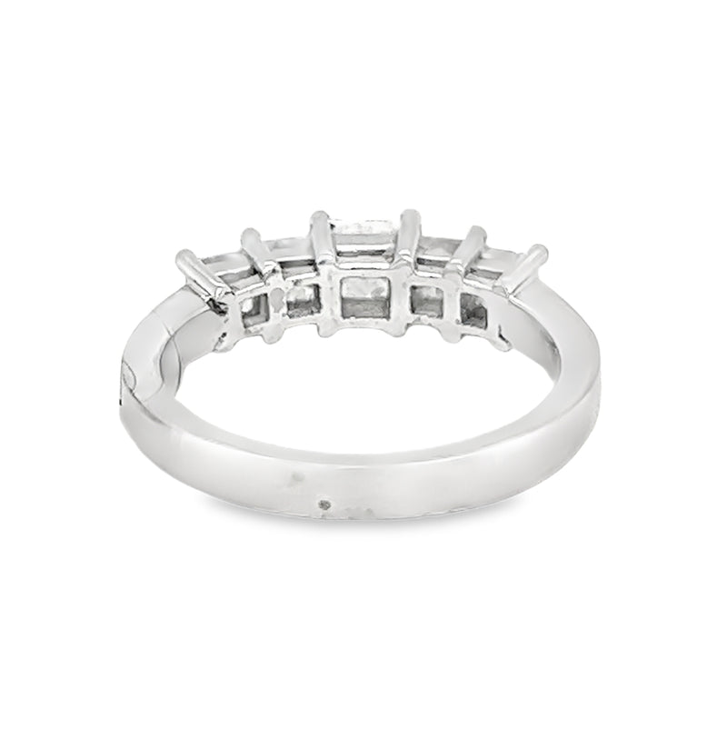 Diamond 5 Stone Princess Cut Eternity Ring 1.00ct 18ct White Gold rear