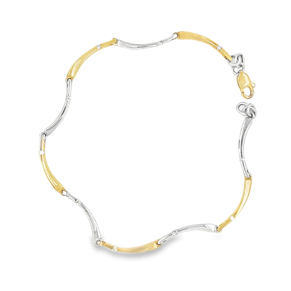 9ct White & Yellow Gold Diamond Bracelet