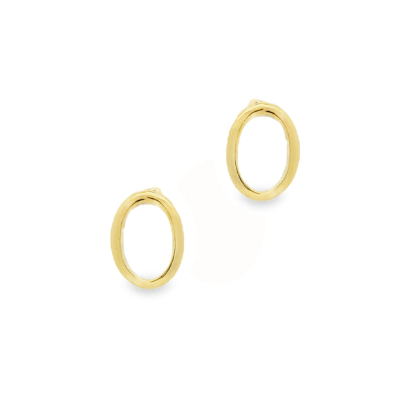 9ct Yellow Gold Open Oval Stud Earrings