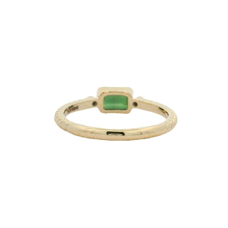 Green Amethyst & Diamond 9ct Gold rear