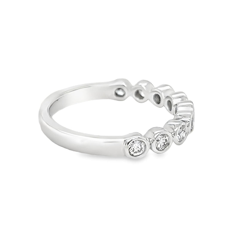 Diamond Eternity Ring 0.73ct Bezel Set 9ct White Gold side