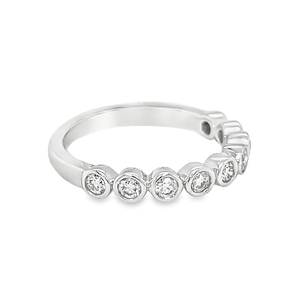 Diamond Eternity Ring 0.73ct Bezel Set 9ct White Gold side