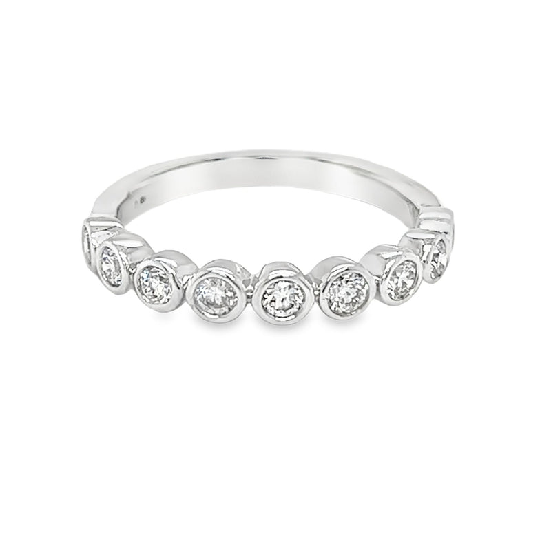 Diamond Eternity Ring 0.73ct Bezel Set 9ct White Gold