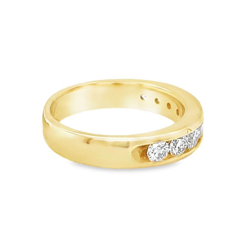 Diamond Eternity Ring 0.77ct Channel Set 18ct Gold side 