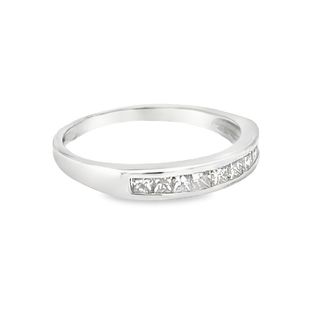 Diamond Princess Cut Eternity Ring 0.60ct Channel Set 9ct White Gold side