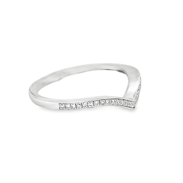 Diamond Shaped Eternity Ring 0.10ct Claw Set 9ct White Gold side