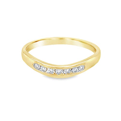 Diamond Shaped Eternity Ring 0.15ct Channel Set 9ct Gold