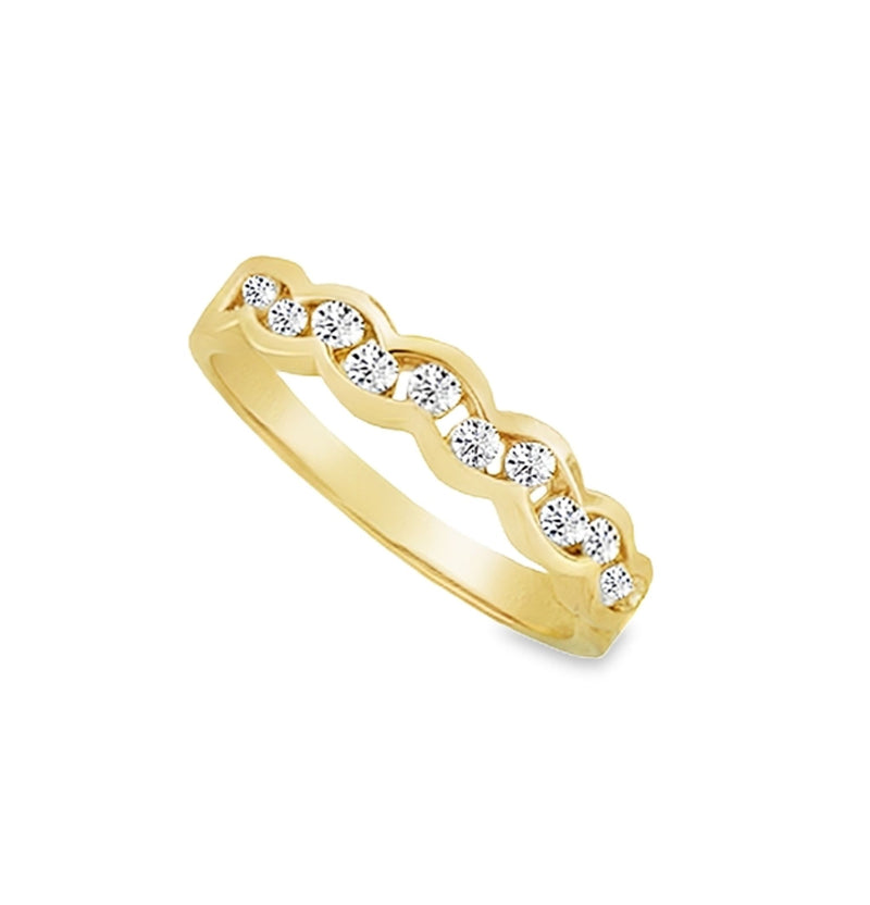 Diamond Wave Eternity Ring 9ct Yellow Gold