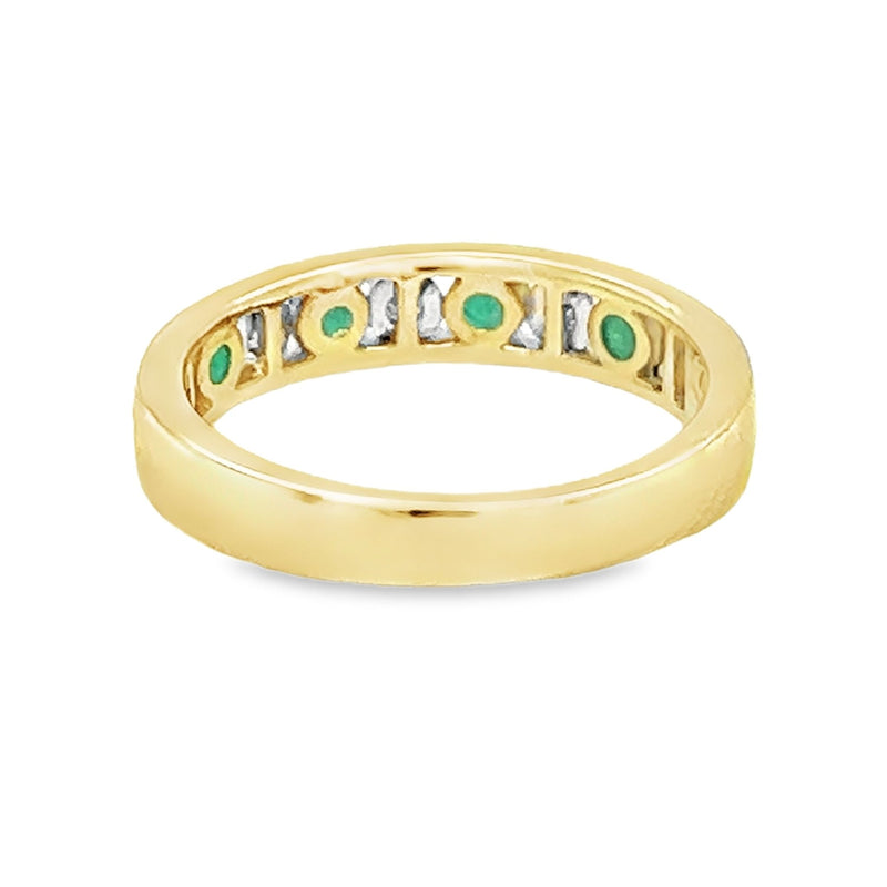 Emerald & Diamond Eternity Ring Channel Set 9ct Gold rear