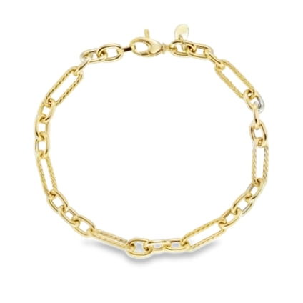 9ct Gold Paper Chain Link Bracelet