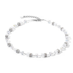 Coeur De Lion GeoCUBE® Iconic Nature Necklace Silver-White