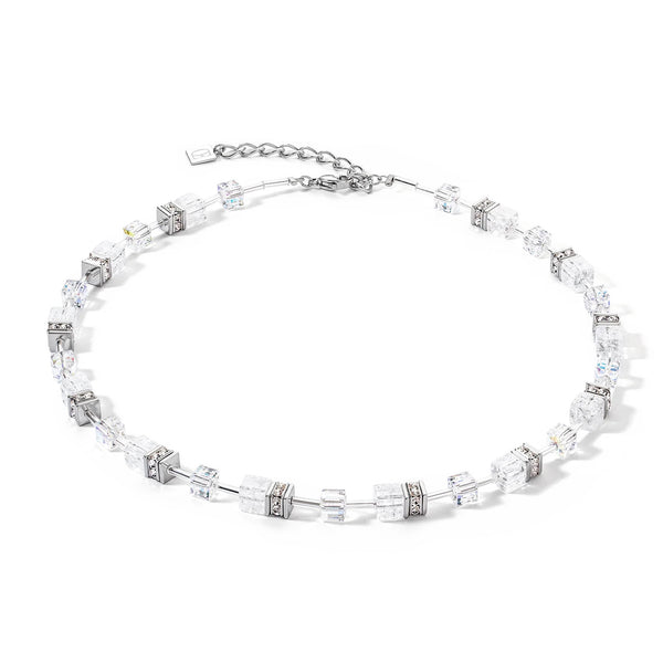 Coeur De Lion GeoCUBE® Iconic Nature Necklace Silver-White