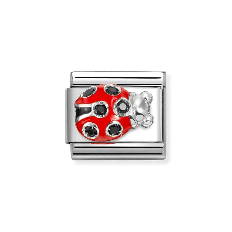 Nomination Classic Link Ladybird with CZ Charm in Silver