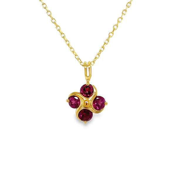 9ct Gold 4 Stone Garnet Pendant