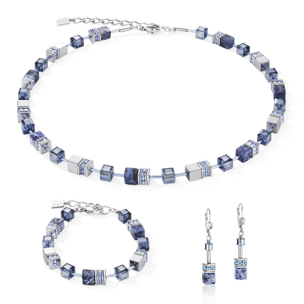 Coeur De Lion GeoCUBE® Necklace Sodalite & Hematite Blue set