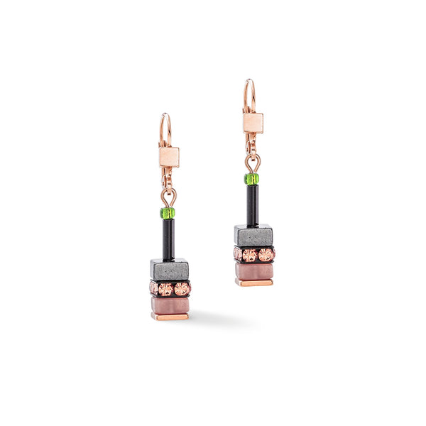 Coeur De Lion GeoCUBE® Classic Elements Earrings Rose Gold Autumn