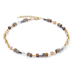 Coeur De Lion GeoCUBE® Chunky Chain Necklace Gold-Brown