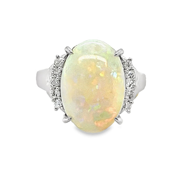 Opal & Diamond Ring Platinum