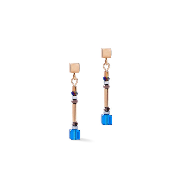 Coeur De Lion Cube Story Minimalist Sparkling Earrings Multicolour Autumn