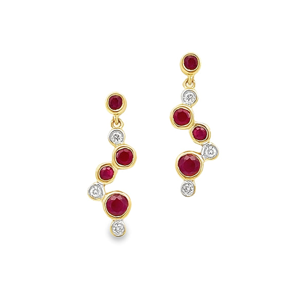 Amore Rhapsody 9ct Gold Ruby & Diamond Earrings 9123