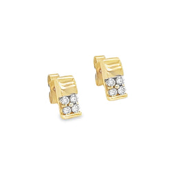 9ct Gold 4 Stone Diamond Stud Earrings