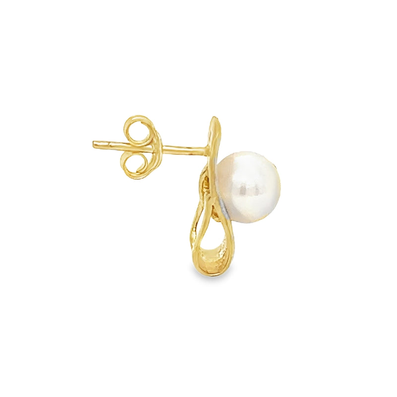 6mm Cultured Pearl Glitter Earring 9ct Gold profile