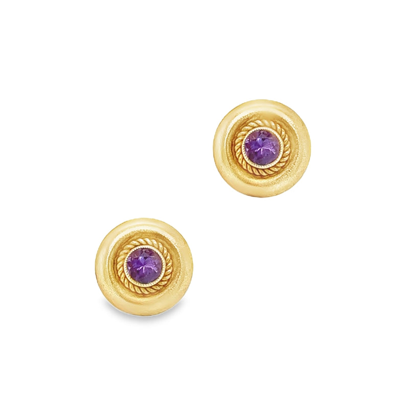 9ct Gold 5mm Amethyst Earrings