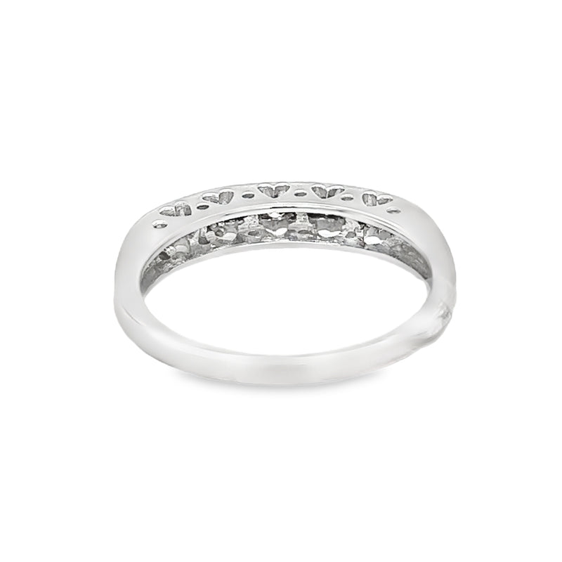 Ruby & Diamond Channel Set Eternity Ring 9ct White Gold rear