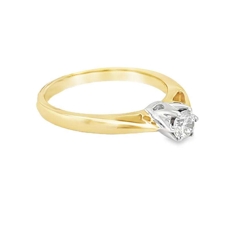 Solitaire 0.25ct Diamond Ring 18ct Yellow Gold side