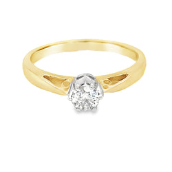 Solitaire 0.25ct Diamond Ring 18ct Yellow Gold