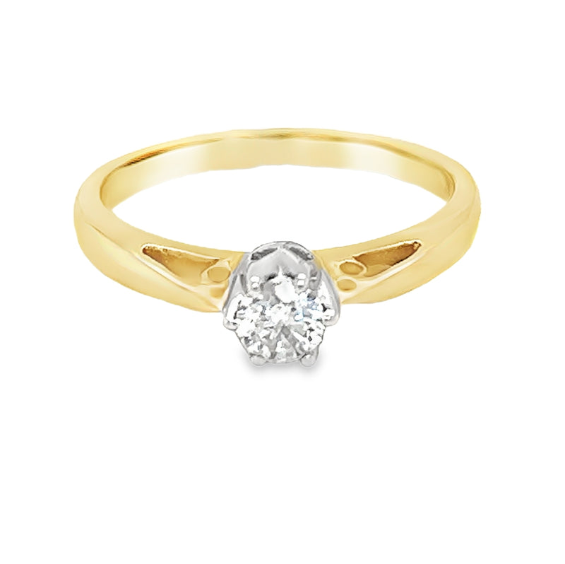 Solitaire 0.25ct Diamond Ring 18ct Yellow Gold