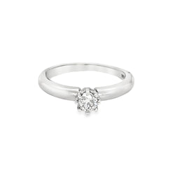 9ct White Gold Diamond Solitaire Ring