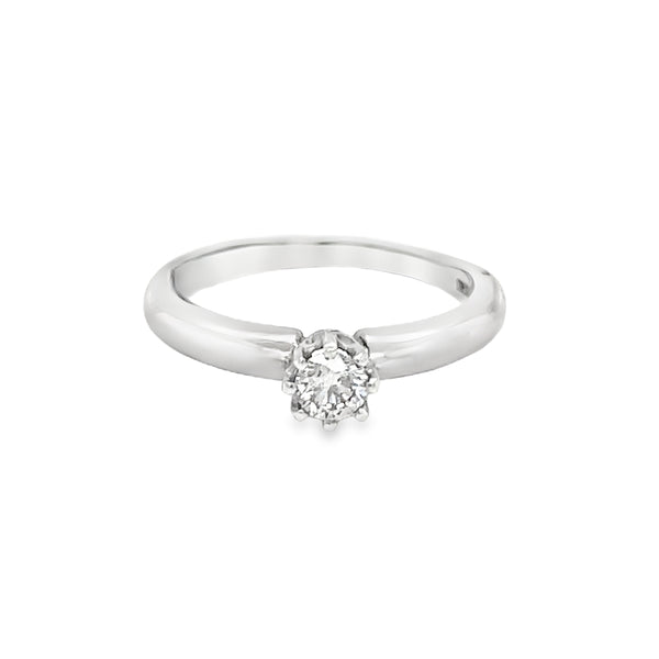 9ct White Gold Diamond Solitaire Ring