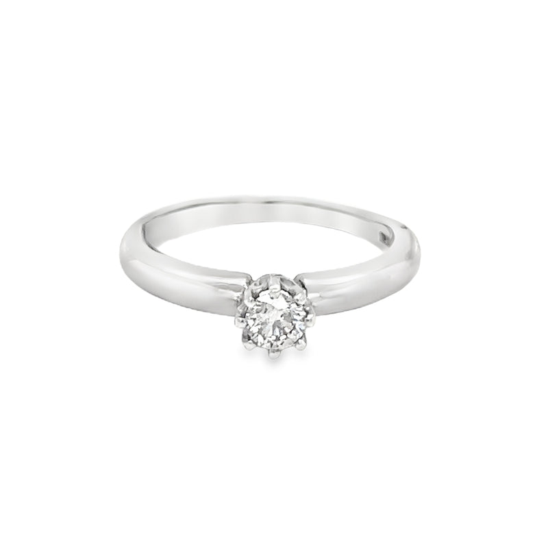 9ct White Gold Diamond Solitaire Ring