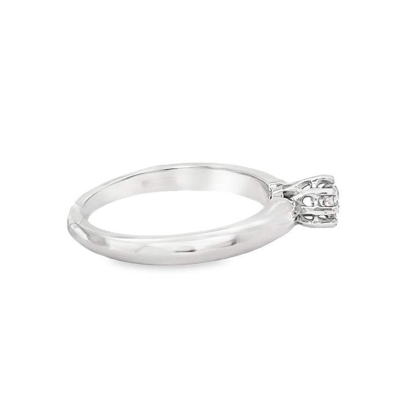 9ct White Gold Diamond Solitaire Ring SIDE