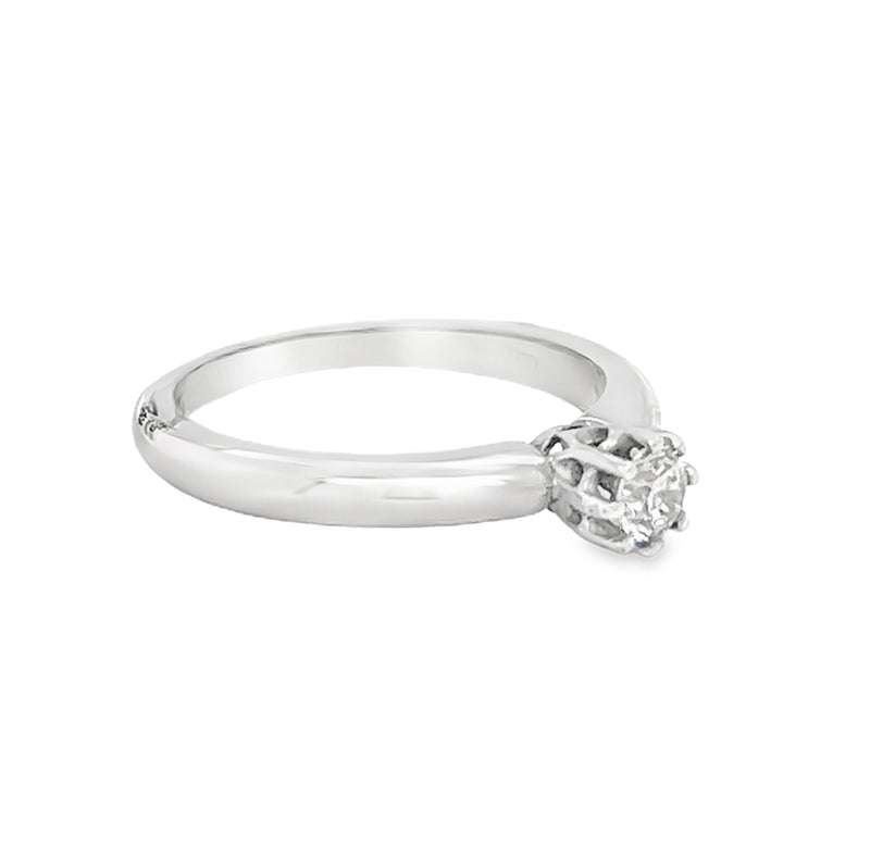 9ct White Gold Diamond Solitaire Ring side 2