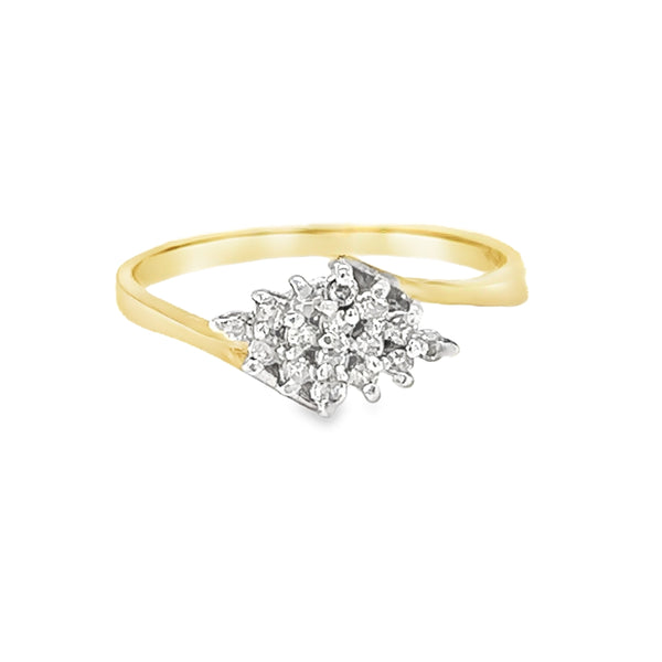 Diamond 16 Stone Cluster Ring 9ct Gold