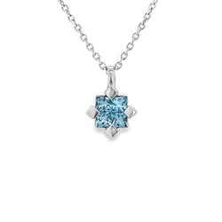 18ct White Gold Blue Topaz Pendant