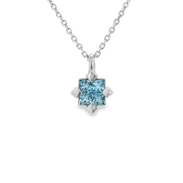 18ct White Gold Blue Topaz Pendant