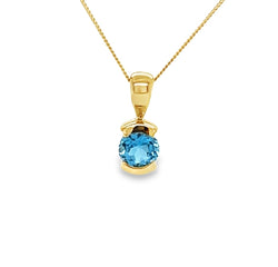 Amore 9ct Gold Blue Topaz Necklace