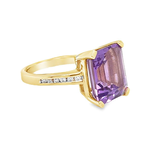 Lavender Ring by Amore Amethyst & Diamond 9ct Gold