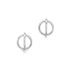 9ct White Gold Circles Earrings by Amore 6695W