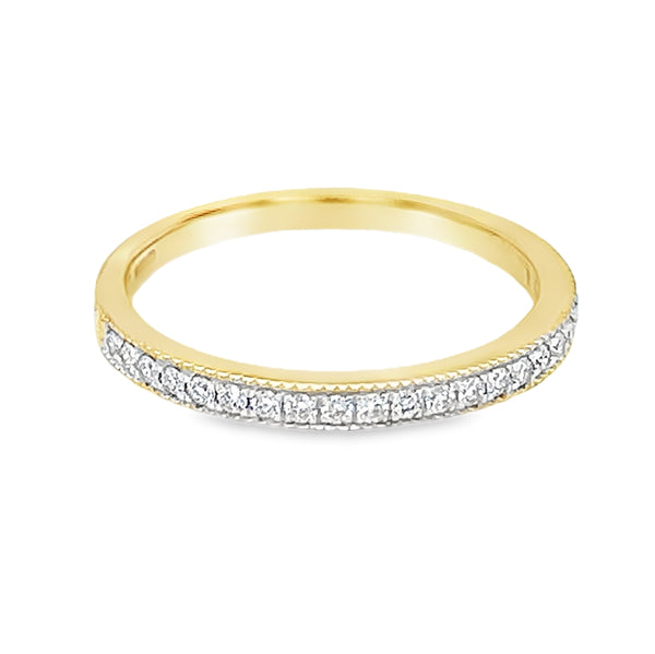 Diamond Eternity Ring 0.15ct Milgrain Claw Set 9ct Gold