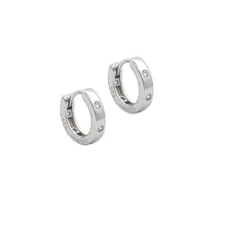 Sterling Silver CZ Huggy Hoop Earrings